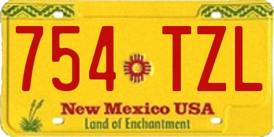 NM license plate 754TZL