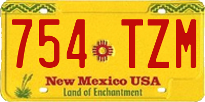 NM license plate 754TZM