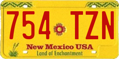 NM license plate 754TZN