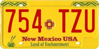 NM license plate 754TZU