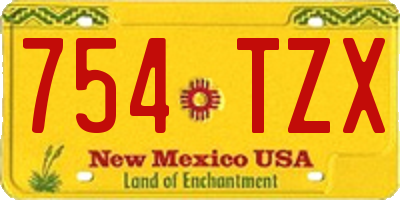 NM license plate 754TZX