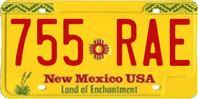 NM license plate 755RAE