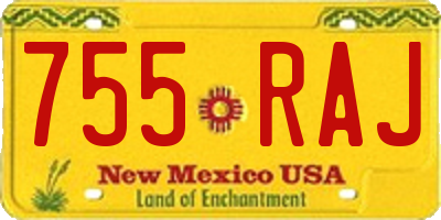 NM license plate 755RAJ