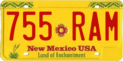 NM license plate 755RAM