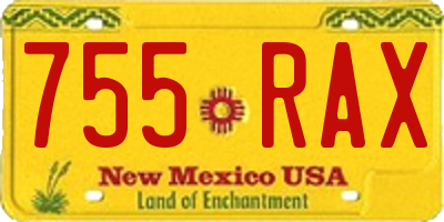 NM license plate 755RAX