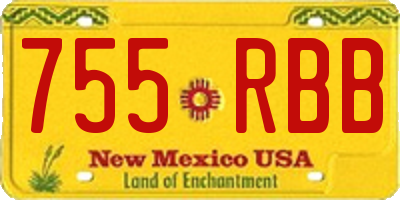 NM license plate 755RBB