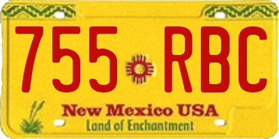 NM license plate 755RBC