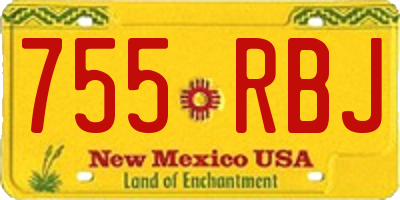 NM license plate 755RBJ
