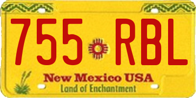 NM license plate 755RBL