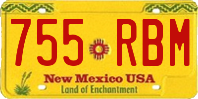 NM license plate 755RBM