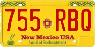 NM license plate 755RBQ