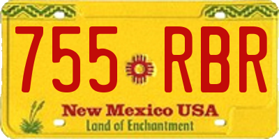 NM license plate 755RBR