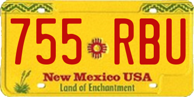 NM license plate 755RBU