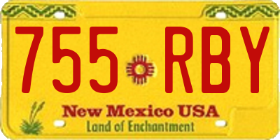 NM license plate 755RBY