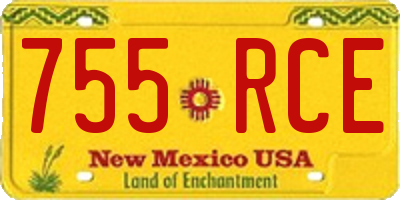NM license plate 755RCE