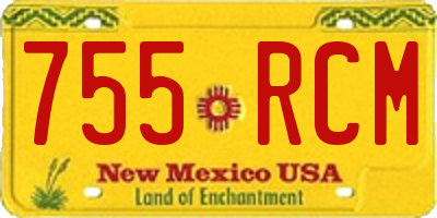 NM license plate 755RCM