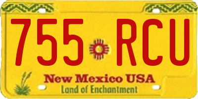 NM license plate 755RCU