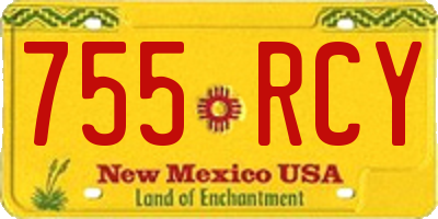 NM license plate 755RCY