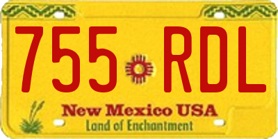 NM license plate 755RDL