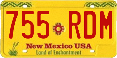 NM license plate 755RDM