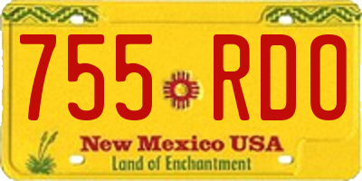 NM license plate 755RDO