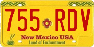 NM license plate 755RDV