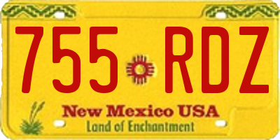 NM license plate 755RDZ