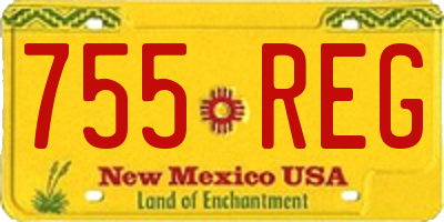 NM license plate 755REG
