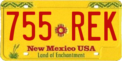 NM license plate 755REK