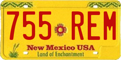 NM license plate 755REM