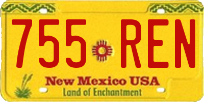 NM license plate 755REN