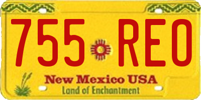NM license plate 755REO