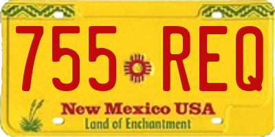 NM license plate 755REQ