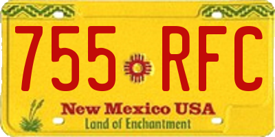 NM license plate 755RFC
