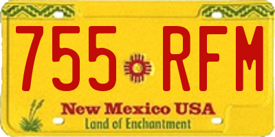 NM license plate 755RFM