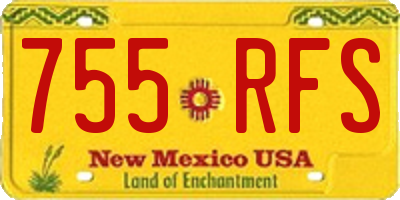 NM license plate 755RFS