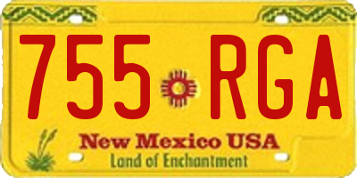 NM license plate 755RGA