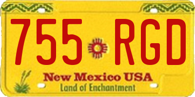 NM license plate 755RGD