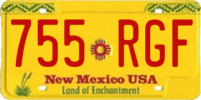 NM license plate 755RGF