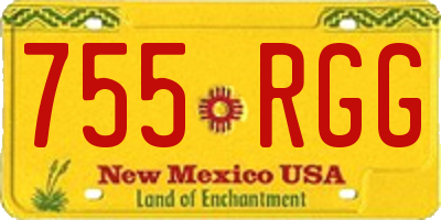 NM license plate 755RGG