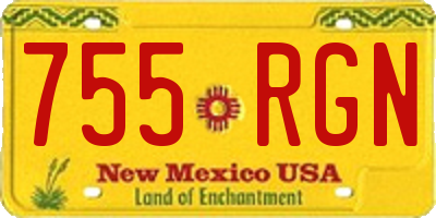NM license plate 755RGN
