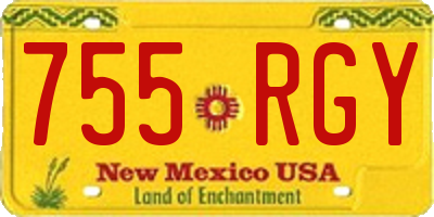 NM license plate 755RGY