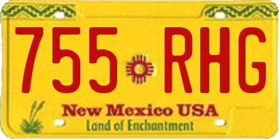NM license plate 755RHG