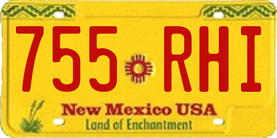 NM license plate 755RHI