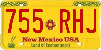 NM license plate 755RHJ
