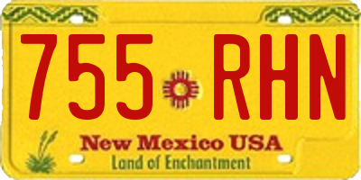 NM license plate 755RHN