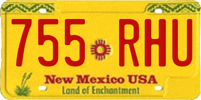 NM license plate 755RHU