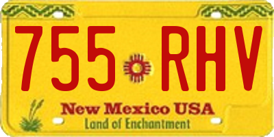 NM license plate 755RHV