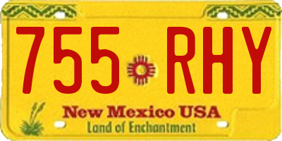 NM license plate 755RHY