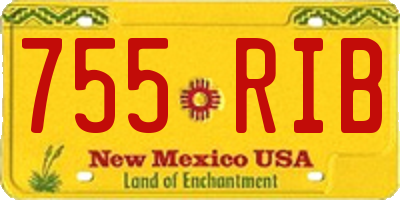 NM license plate 755RIB